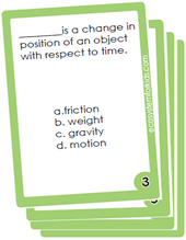 flash cards on force and motion. 