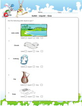 classify objects as solid, liquid or gas, worksheet for 3rd grade science