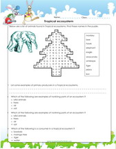 tropical ecosystem pdf printable activity for 4th grade