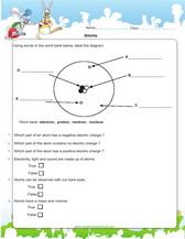 atoms and elements diagram worksheet 5th grade