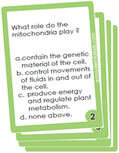 flash cards on learning animal cell functions