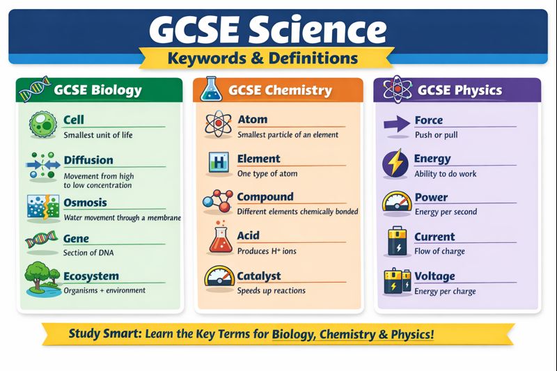 GCSE Science Keywords and Definitions