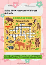 Names of forest animals worksheet pdf