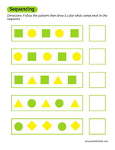 Sequencing shapes worksheet