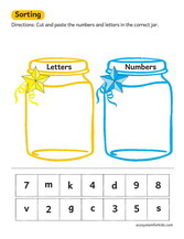 Sorting in a jar worksheet pdf