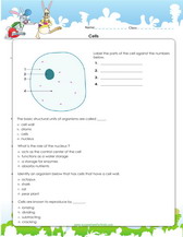 cells and their characteristics worksheet 5th grade